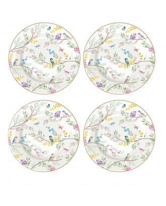 Set 4 farfurii pentru desert, 19 cm, Birds Melody - SIMONA'S COOKSHOP